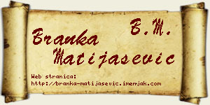 Branka Matijašević vizit kartica